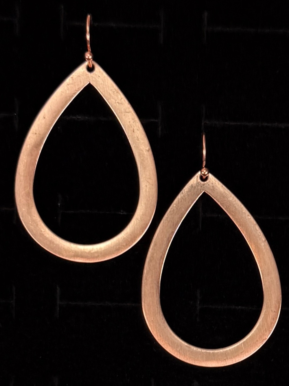 Vintage brass tone weighted minimalist pierced dangle earrings